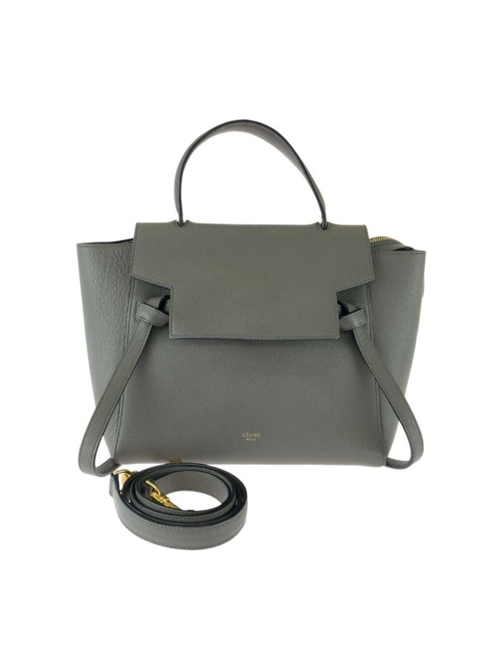 Celine Belt Bag Gray Gold Leather 2-Way